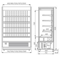 Горка холодильная Полюс Carboma Cube FС 20-08 VM 1,0-2 1930/875 ВХСп-1,0 INOX