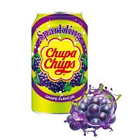 Газированный безалкогольный напиток Chupa Chups со вкусом винограда, 345 мл
