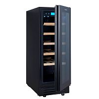 Винный шкаф CellarPrivate встраиваемый, однокамерный на 20 бутылок (CP020-1TBH) в черном цвете со ск