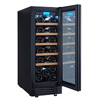 Винный шкаф CellarPrivate встраиваемый, однокамерный на 20 бутылок (CP020-1TBH) в черном цвете со ск
